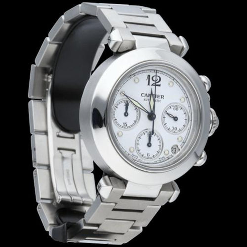 Montre Bulgari Pasha - Montre chronographe en acier 58 Facettes MT45913