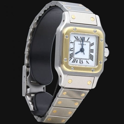 Montre Cartier Santos - Montre dame en or jaune 18K et acier 58 Facettes MT46941