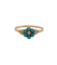 Bague 59 Bague marguerite antique en or 18k, turquoises et perles 58 Facettes A07504
