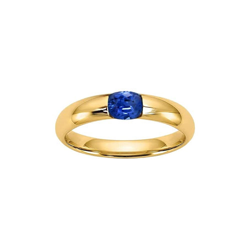 Bague 53 AITCHES Single Tulip - Bague saphir ovale en or 18 ct 58 Facettes GBR1225BL