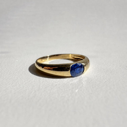 Bague 53 AITCHES Single Tulip - Bague saphir ovale en or 18 ct 58 Facettes GBR1225BL