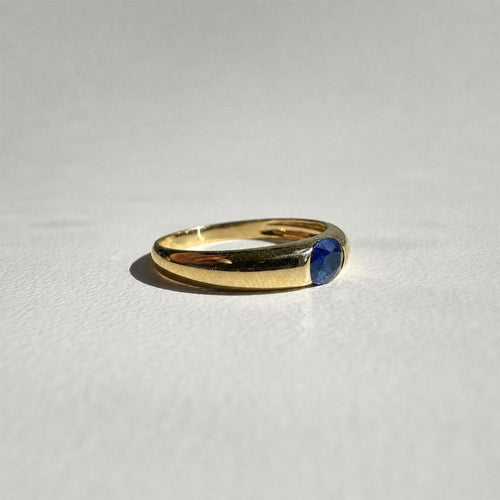 Bague 53 AITCHES Single Tulip - Bague saphir ovale en or 18 ct 58 Facettes GBR1225BL