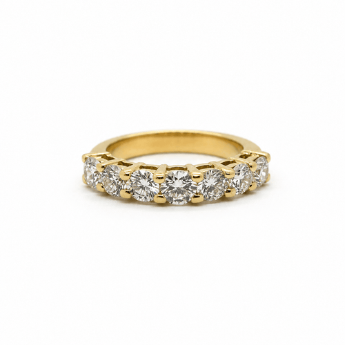 Bague 54 Demi-alliance américaine - Bague en or jaune et diamants 58 Facettes 1.0000864/1