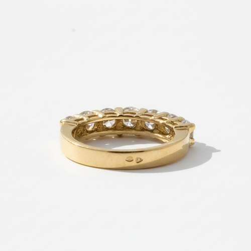 Bague 54 Demi-alliance américaine - Bague en or jaune et diamants 58 Facettes 1.0000864/1