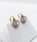 Boucles d'oreilles Dormeuses fleurs de lys en or 18k, platine et diamants taille rose 58 Facettes A07517