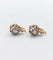 Boucles d'oreilles Dormeuses fleurs de lys en or 18k, platine et diamants taille rose 58 Facettes A07517