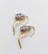 Boucles d'oreilles Dormeuses fleurs de lys en or 18k, platine et diamants taille rose 58 Facettes A07517