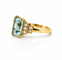 Parure - Bague et pendentif en or jaune, aigues-marines et diamants 58 Facettes Onc