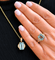 Parure - Bague et pendentif en or jaune, aigues-marines et diamants 58 Facettes Onc