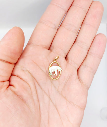 Pendentif Pendentif éléphant antique en or 18k et émail blanc 58 Facettes A07521