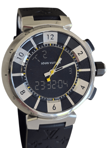 Montre Louis Vuitton Tambour - Montre en acier inoxydable 58 Facettes 1
