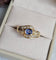 Bague 51 Bague en or jaune avec saphir et diamants 58 Facettes 741
