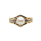 Bague 54 Bague en or jaune avec perle et diamants 58 Facettes 374