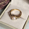 Bague 54 Bague en or jaune avec perle et diamants 58 Facettes 374