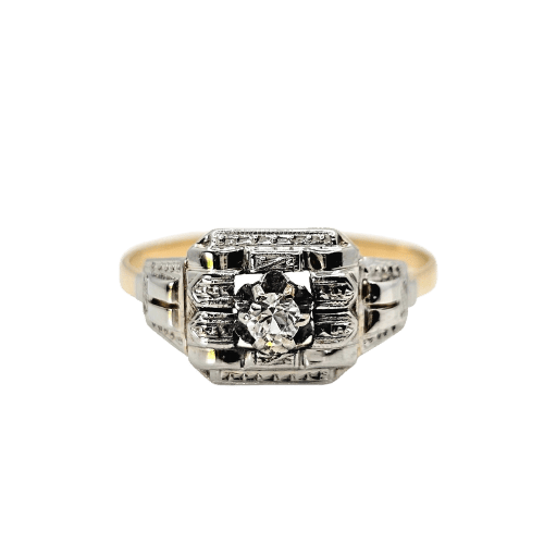 Bague 58 Art déco - Bague en or blanc et jaune avec spinelle 58 Facettes 556