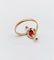 Bague 54 Bague marquise antique en or rose 18k, pierre rouge et diamants 58 Facettes A07524