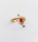 Bague 54 Bague marquise antique en or rose 18k, pierre rouge et diamants 58 Facettes A07524