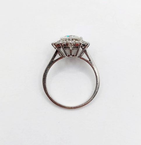 Bague 52 Bague marguerite Art déco en or blanc 18k et platine avec diamants 58 Facettes A07525