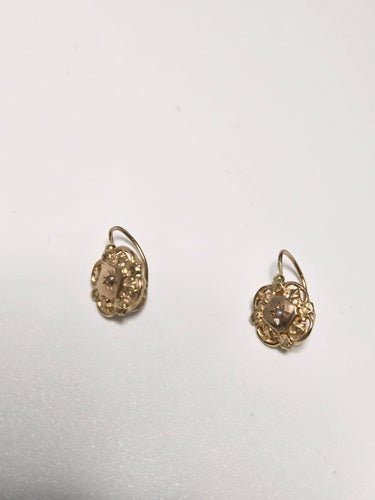 Boucles d'oreilles Boucles d’oreilles dormeuses anciennes en or jaune 18 ct et demi-perles 58 Facettes Bo_01