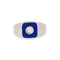 Bague 52 Bague en or blanc, émail bleu et diamant 58 Facettes 35753