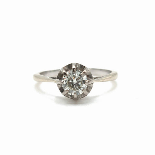 Bague 53 Bague diamant des années 1950 en or gris 18k 58 Facettes 266