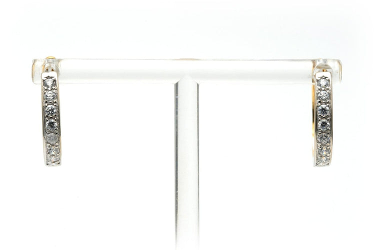 Boucles d'oreilles Boucles d'oreilles en or jaune et blanc 18 carats et diamants 58 Facettes 23404