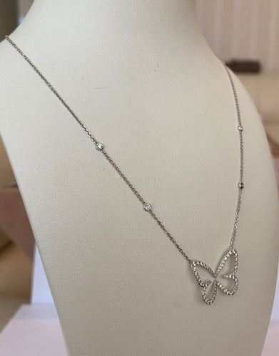 Collier Messika Paris Butterfly - Collier en or blanc et diamants 58 Facettes collier