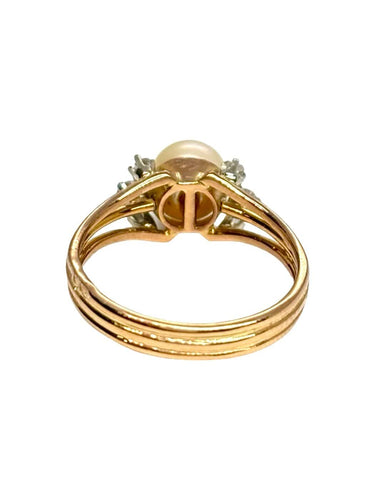Bague 53 Bague ancienne en or jaune 18K, perle et diamants 58 Facettes 2025