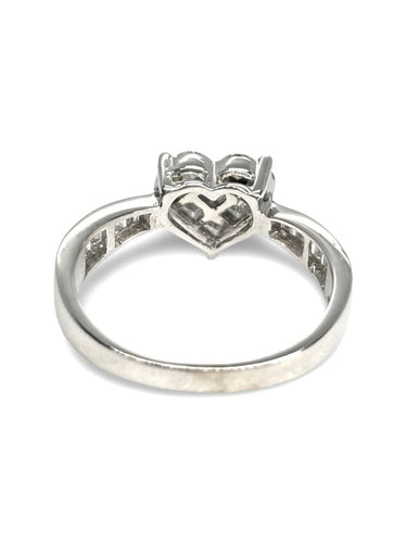 Bague 53 Solitaire cœur - Bague en or blanc 18K et diamants 0,79 ct 58 Facettes 2039