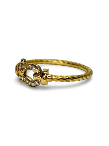Bague 51 Fred Force 10 - Bague petit modèle en or jaune et diamants 58 Facettes 2046