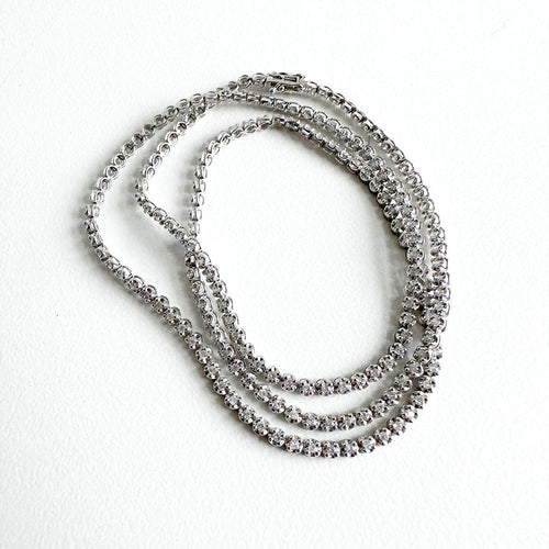 Bracelet Disco - Bracelet tennis triple en or blanc et diamants 58 Facettes GBT1018WG-1