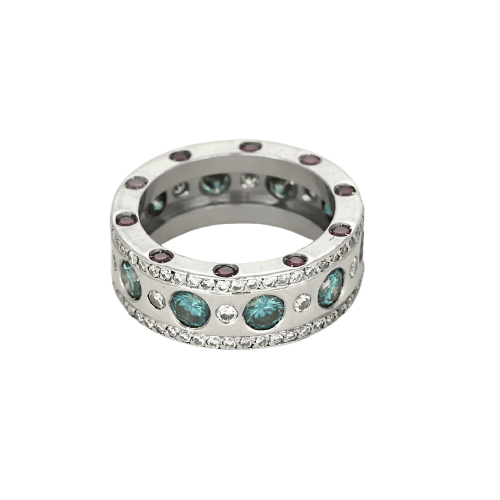 Bague 53 Bague jonc en or gris 18K et diamants traités 58 Facettes B260360