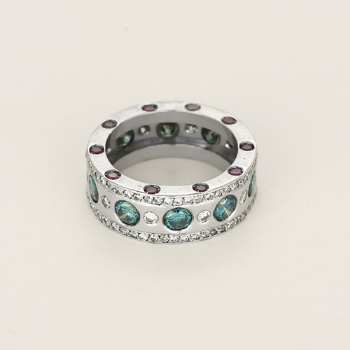 Bague 53 Bague jonc en or gris 18K et diamants traités 58 Facettes B260360