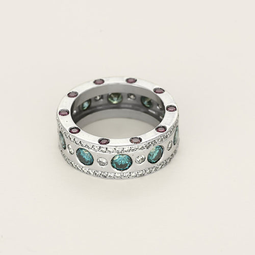 Bague 53 Bague jonc en or gris 18K et diamants traités 58 Facettes B260360