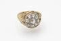 Bague 59 Bague ancienne en or jaune et argent avec diamants taille rose 58 Facettes 12396