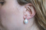 Boucles d'oreilles Boucles d'oreilles puces en or 14 carats, diamants et perles 58 Facettes 12398