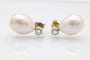 Boucles d'oreilles Boucles d'oreilles puces en or 14 carats, diamants et perles 58 Facettes 12398
