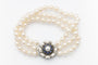 Bracelet Bracelet de perles avec fermoir en or blanc et saphirs 58 Facettes 12376