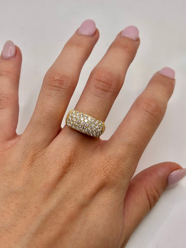 Bague 51 Bague en or jaune 18K et diamants 1 ct 58 Facettes 2083