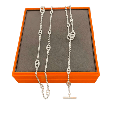 Collier Hermès Farandole - Sautoir en argent 120 cm 58 Facettes jnci131