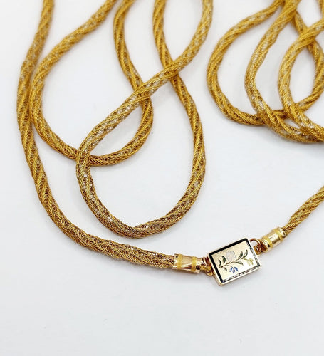 Collier Sautoir géorgien en or 18k, mailles cannetille 58 Facettes A07527