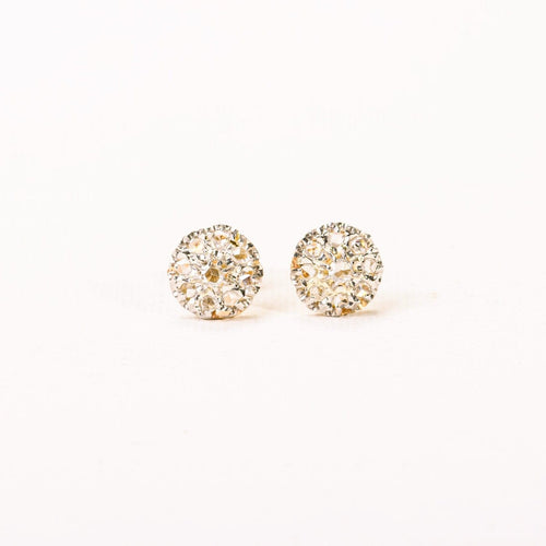 Boucles d'oreilles Boucles d'oreilles puces anciennes marguerites en or jaune, platine et diamants 58 Facettes LMB-340