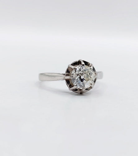 Bague 53 Bague solitaire Art déco en or blanc et platine avec diamant 58 Facettes A07532