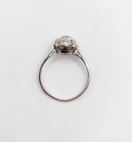Bague 53 Bague solitaire Art déco en or blanc et platine avec diamant 58 Facettes A07532