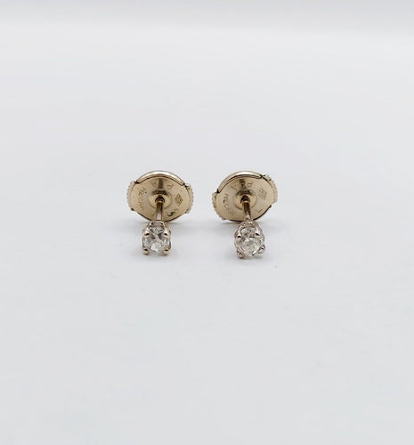 Boucles d'oreilles Puces d'oreilles vintage en or 18k et diamants 58 Facettes A07477