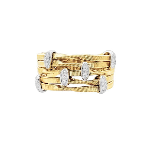 Bague 54 Marco Bicego Marrakech Onde - Bague en ors jaune et blanc diamants 58 Facettes 35760
