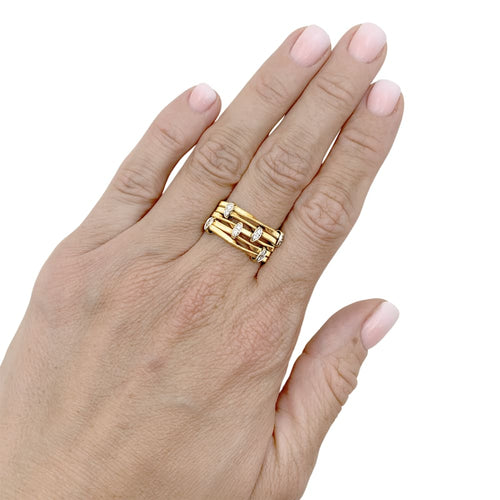 Bague 54 Marco Bicego Marrakech Onde - Bague en ors jaune et blanc diamants 58 Facettes 35760