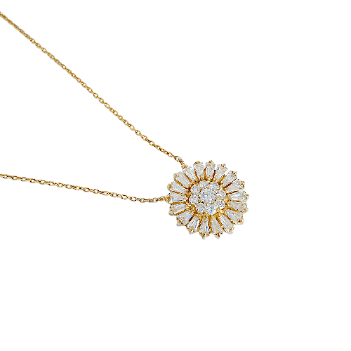 Collier Collier fleur en or jaune 18K et diamants 1,06 ct 58 Facettes 1787
