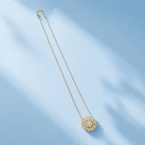 Collier Collier fleur en or jaune 18K et diamants 1,06 ct 58 Facettes 1787