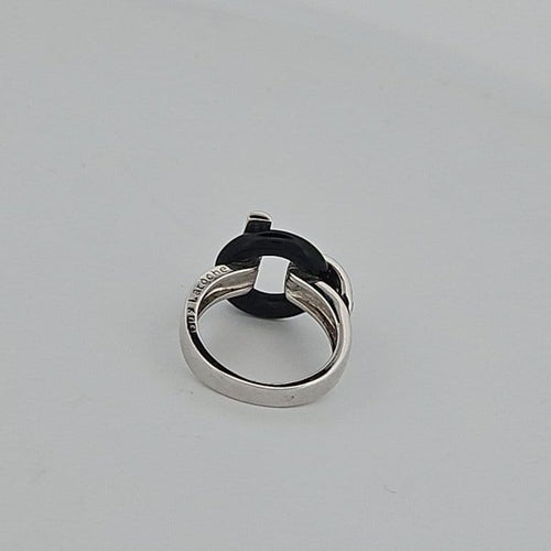 Bague 48 Guy Laroche - Bague en or blanc, diamants et céramique 58 Facettes 2779445